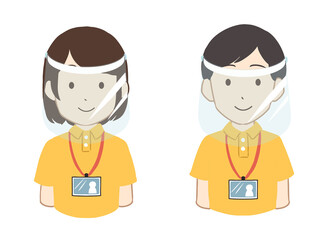 介護士　フェイスシールド(線無し)