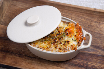 Baked lasagna.