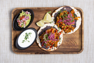 Authentic mexican tacos with chicken