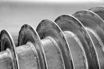 The detail from part of decanter machine - spiral