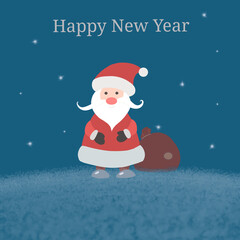 stylized santa claus on a dark blue background with congratulations