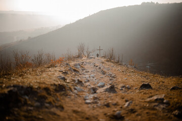 A holy cross at the end of the path 