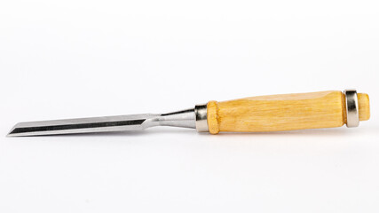 Chisel for carpentry, isolated on a white background