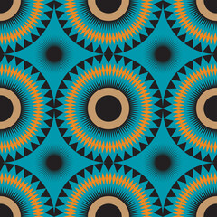 African Design Zigzag Circles for Fabric and Textile Print