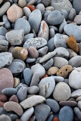 Quality photographic image. Image of beach pebbles. Texture image to decorate.
