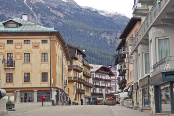 historic center of cortina d'ampezzo, veneto, italy