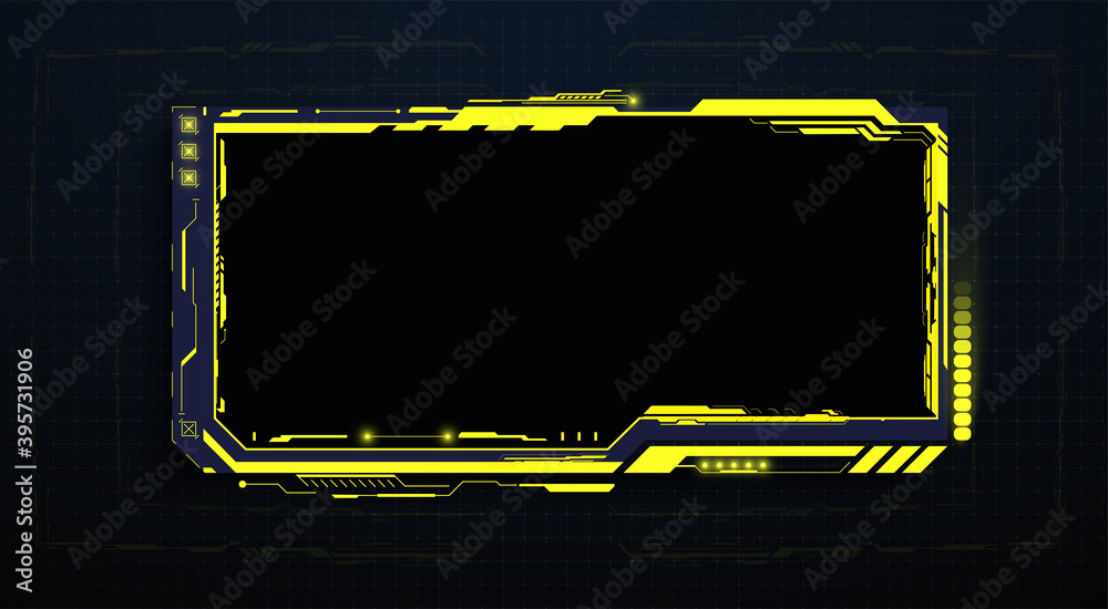 Fototapete Hud frames. Futuristic modern user interface elements, hud control panel. High tech screen digital hologram window. Sci-Fi Futuristic dashboard. Vitrual reality technology. vector illustration