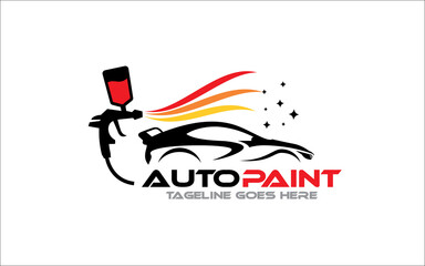 Creative vector graphic of Auto body color Painting logo design