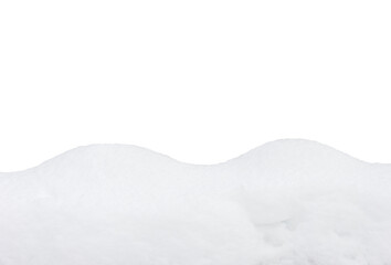 snow drift isolated on white background closeup