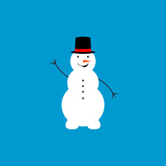 Snowman icon, flat winter symbol graphic design template, Christmas time, vector illustration