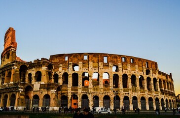Fototapeta na wymiar ITALY, ROME, 23.12.2011. Colosseum Rome during sunset.