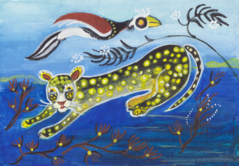 baby leopard in night