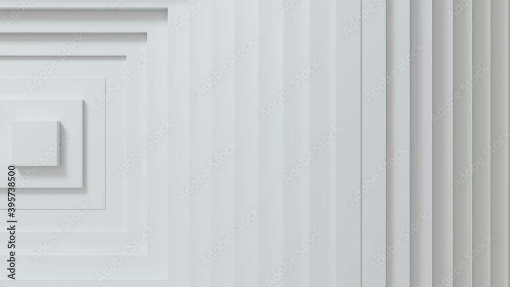 Poster abstract pattern of squares with offset effect. white blank animation cubes. abstract background for