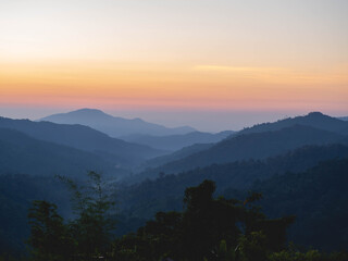 Misty mountains and morning light