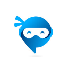 bubble chat logo with ninja concept © SpyArt