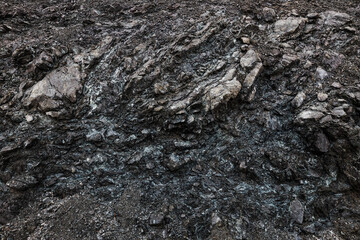 Close-up of a dark gray rock
