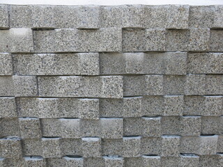 Obraz premium the gray and square blocks on the wall for black and white background
