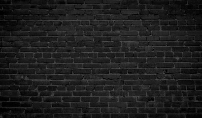 Obraz na płótnie Canvas Black brick wall. Vintage dark background for creative design.