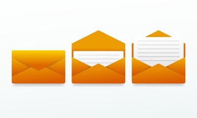 Set of e mail symbol. E mail sent, received, opened and read. For you web, app, UI. Illustration vector