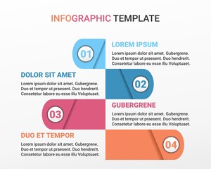 Infographic template with four steps,  level, elements, options, or processes. Can be used for workflow layout, diagram, annual report, web design. Illustration vector 