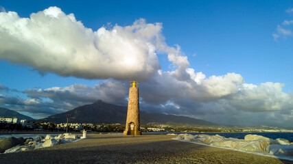 atardecer en la playa de Banús, Marbella