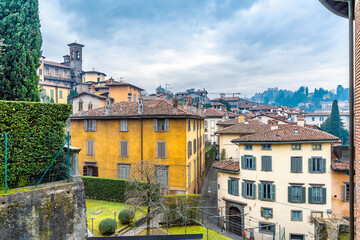 Obraz premium Citta Alta view from Rocca di Bergamo in Italy