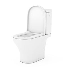 Modern White Ceramic Toilet Bowl. 3d Rendering