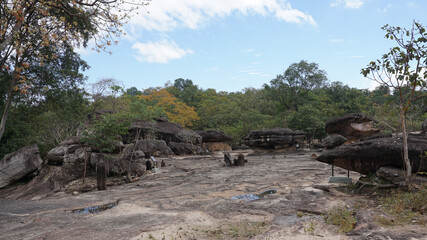 Landscape of natural Rock formation at Phu Phra Bat is a historical park Udon Thani