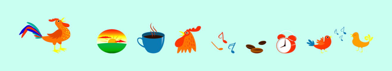 set of early bird cartoon icon design template with various models. vector illustration isolated on blue background