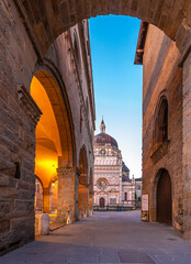 Fototapeta na wymiar Piazza Vecchia view in Bergamo City.