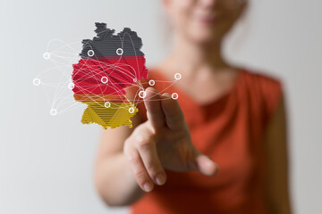 3d germany map digital outline silhouette