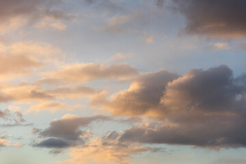 Blue sky and rainy clouds. 