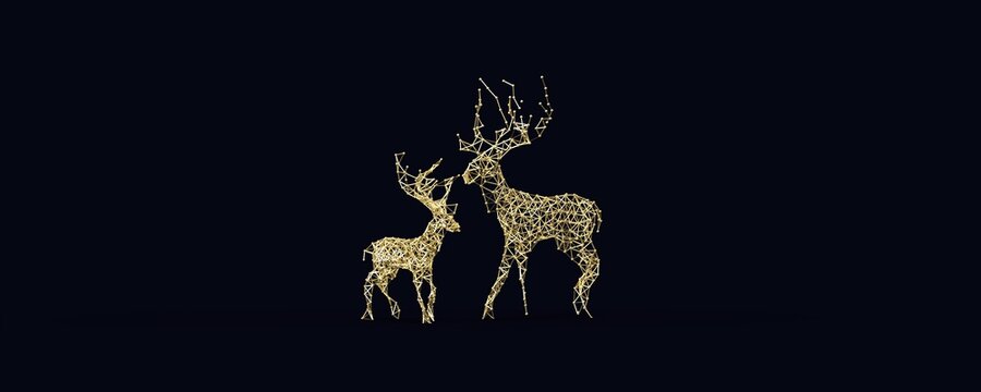 weihnachten rentier banner Weihnachtskarten modern wire mesh  