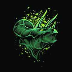 triceratops Head Vector Illustration © SINGINK