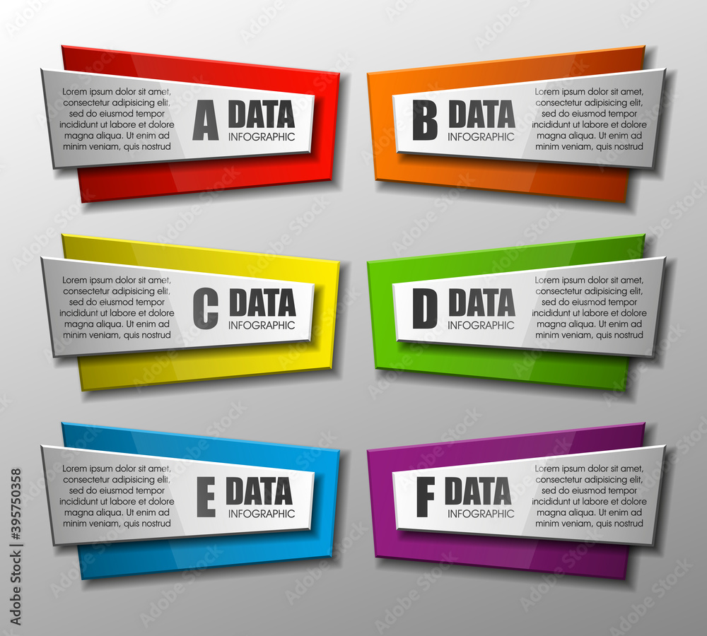 Poster set of origami vector arrow banners with shadow for websites or business design