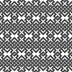 Abstract seamless pattern of intersecting lines. Swatch of black lines on a white background.