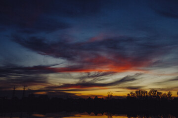 nature paints a colorful sunset
