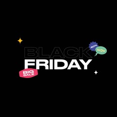 Cyber friday sale illustration. Cyber friday lettering with tags.