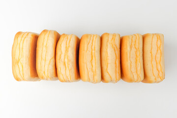 Cheese bread on white background