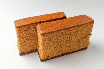 Soft castella on white background