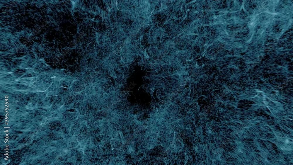 Poster 3d render of particles exploision. dynamic fury turbulenced behavior.