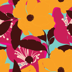Beautiful seamless floral pattern background.