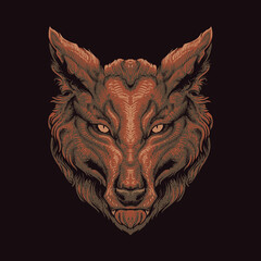 wolf head vector illustration