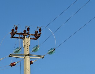 Modern infrastructure - electricity pylons for the transport of electricity