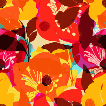Beautiful seamless floral pattern background.