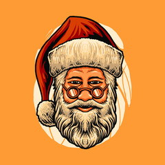 santa claus head vector illustration