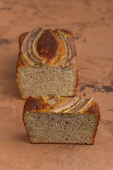 Homemade sweet banana cake
