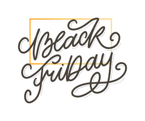 Black Friday Calligraphic Designs Retro Style Elements Vintage Ornaments Sale, Clearance Vector lettering