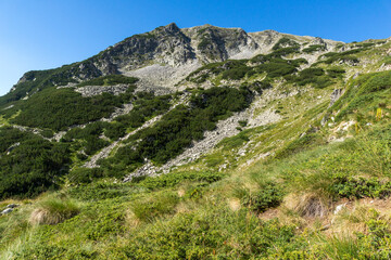 Fototapeta na wymiar Landscape from hiking trail for Vihren Peak, Pirin Mountain