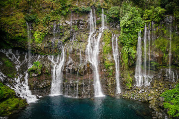 Fototapeta na wymiar Grand Galet Falls of the Langevin river on Reunion Island